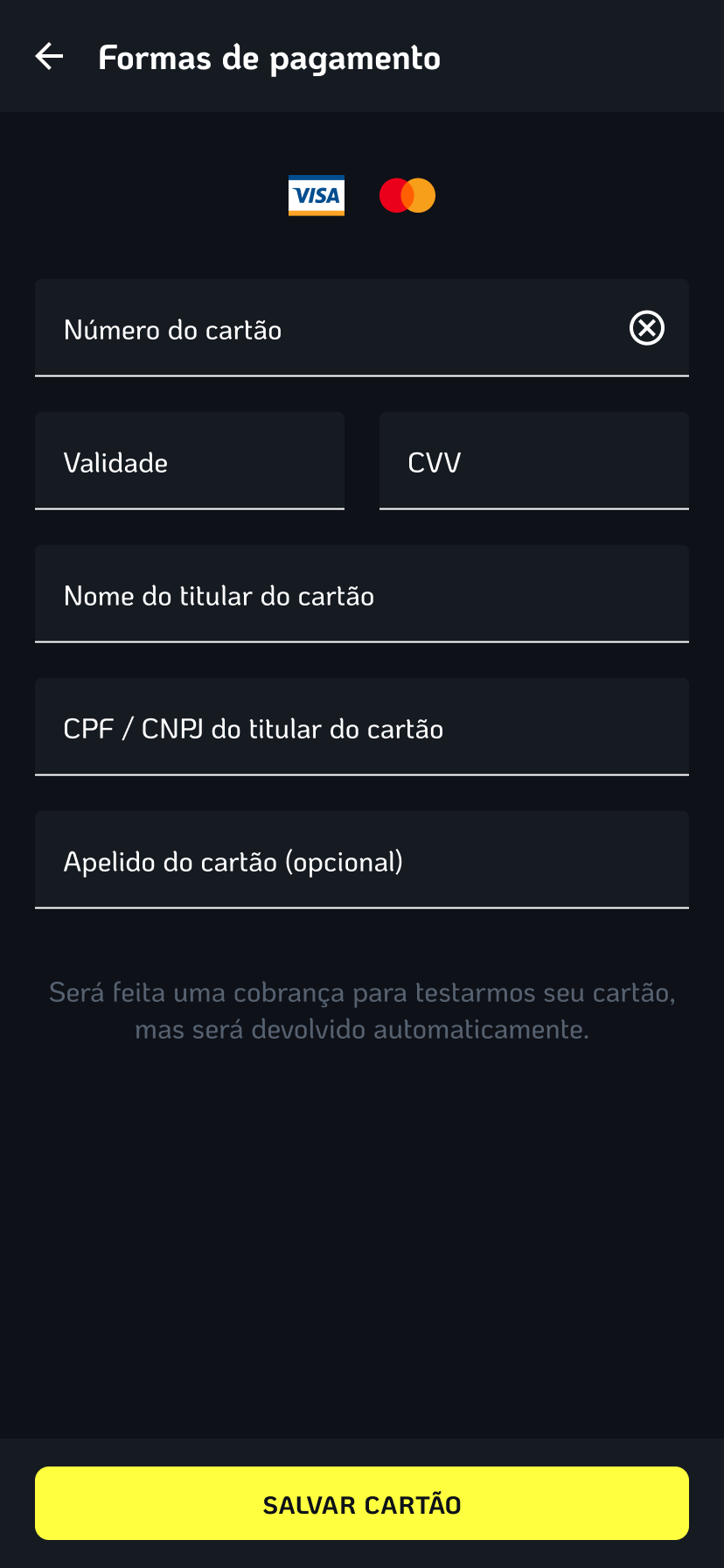 Tela de dashboard do fornecedor no aplicativo Allp
