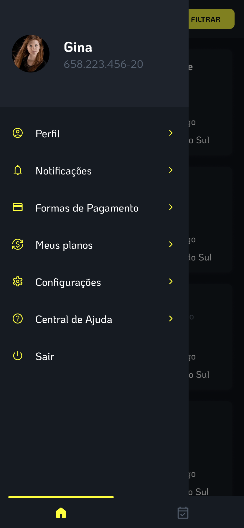 Tela de dashboard do fornecedor no aplicativo Allp