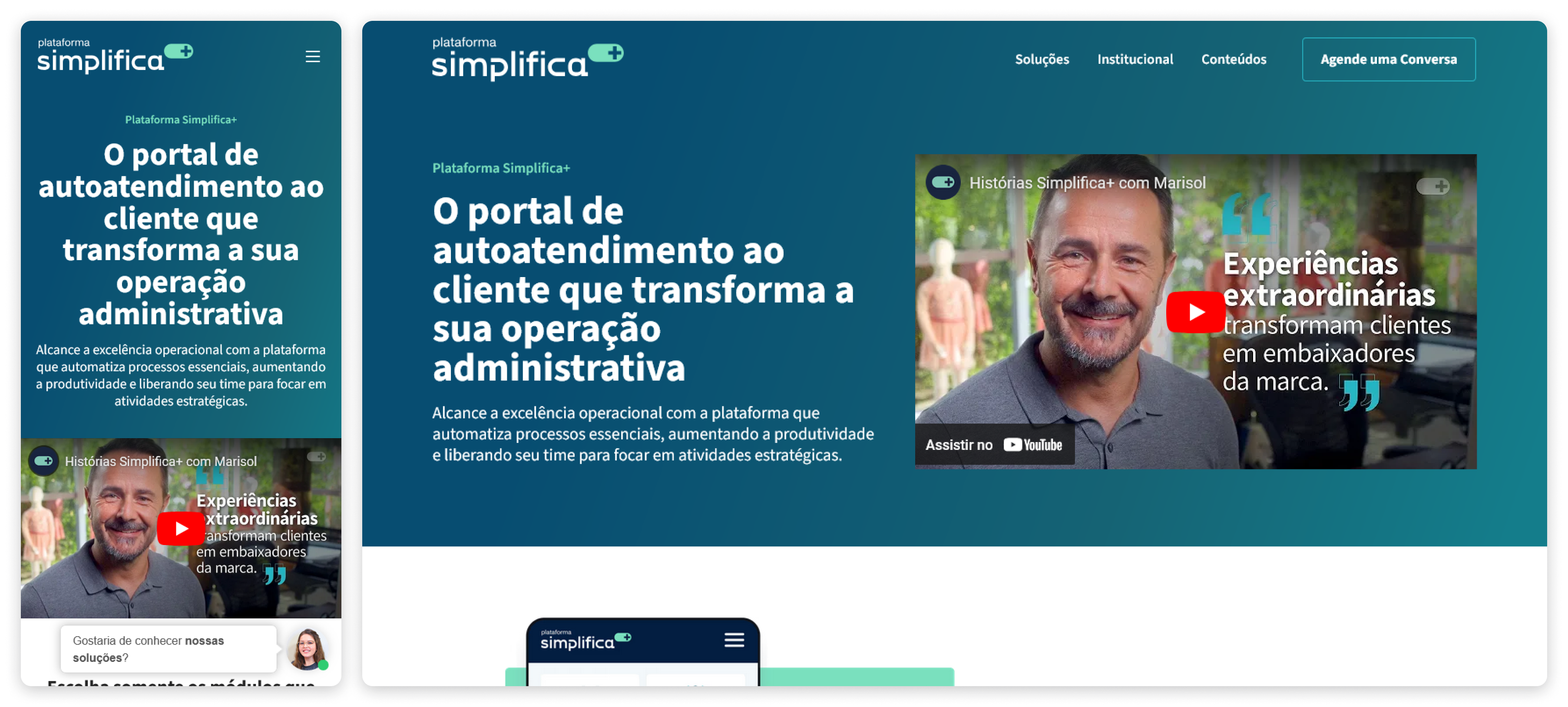 Imagem da tela inicial do site