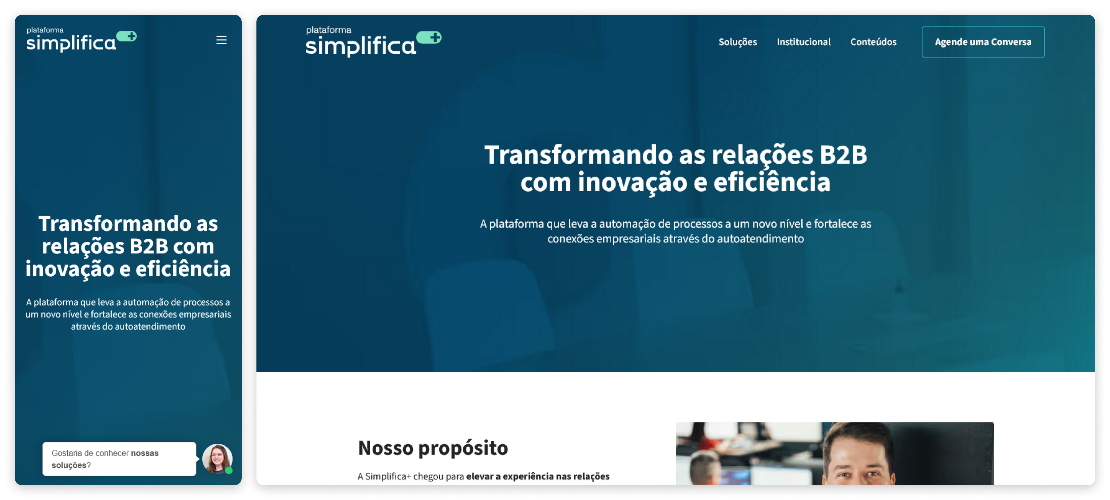 Imagem da tela inicial do site